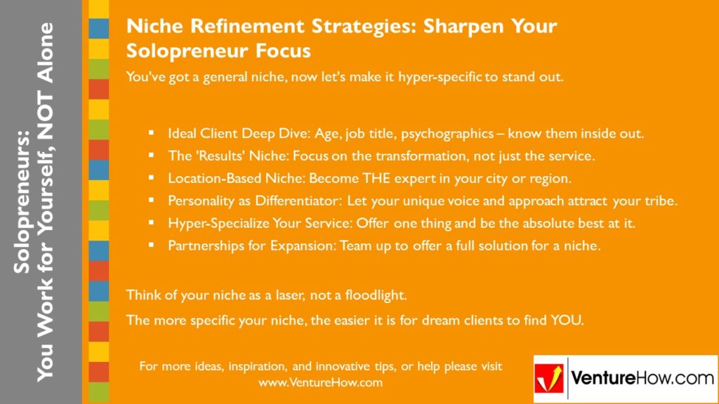 Solopreneurs: You Work For Yourself, Not Alone. Niche Refinement Strategies: Sharpen Your Solopreneur Focus