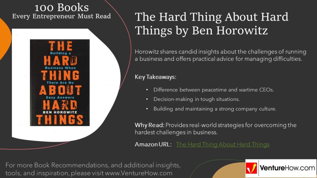 The Hard Thing About Hard Things by Ben Horowitz