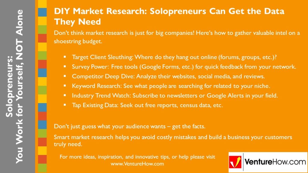 Solopreneurs: You Work For Yourself, Not Alone. DIY Market Research: Solopreneurs Can Get the Data They Need