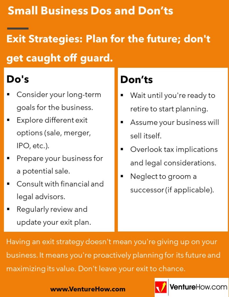 Exit Strategies: Plan for the future; don't get caught off guard.