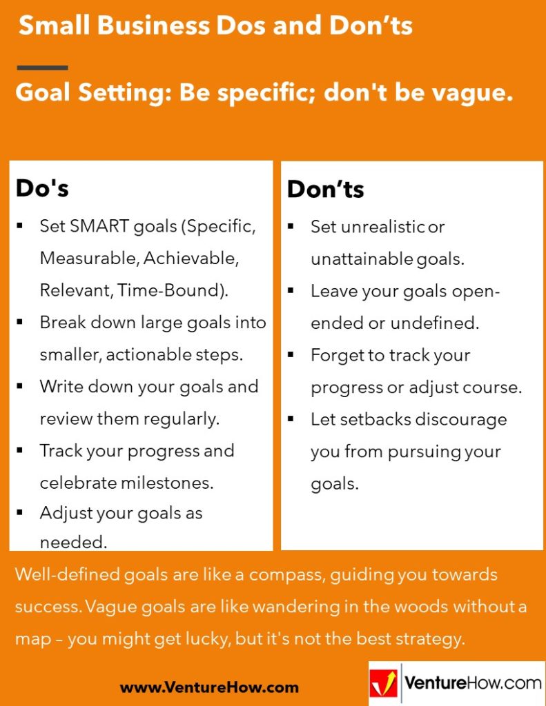 Goal Setting: Be specific; don't be vague.