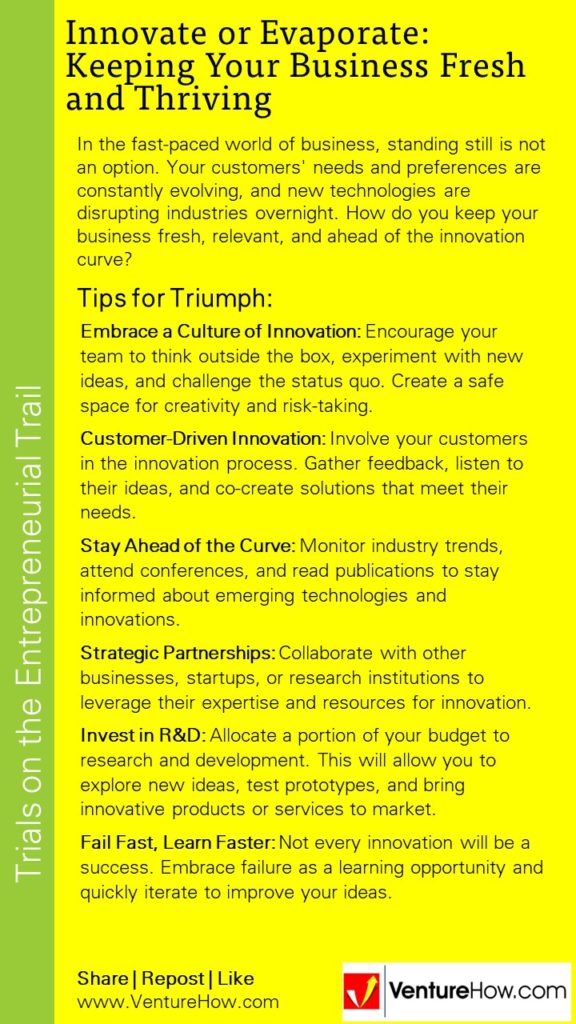 Innovate or Evaporate: Keeping Your Business Fresh and Thriving