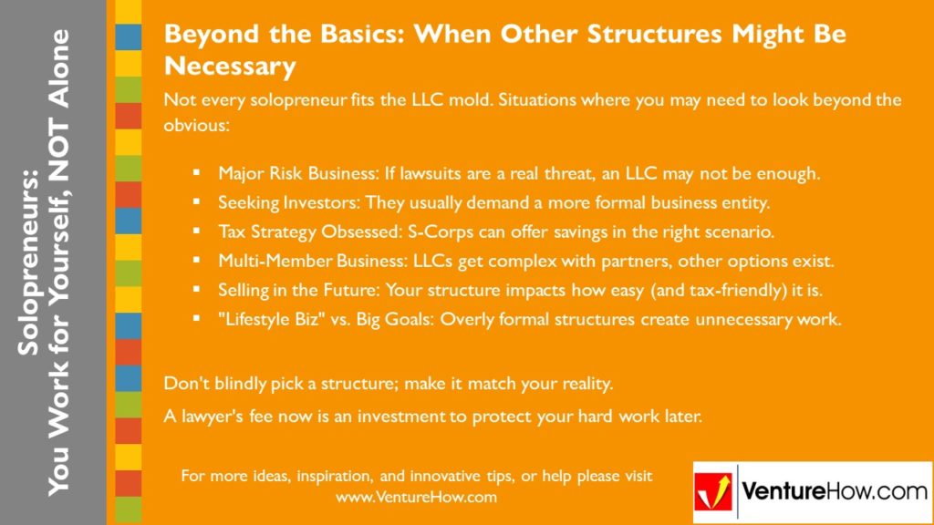 Solopreneurs: You Work For Yourself, Not Alone. Beyond the Basics: When Other Structures Might Be Necessary