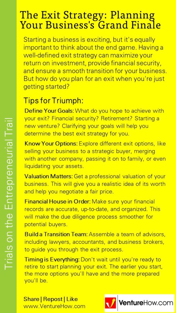 The Exit Strategy: Planning Your Business's Grand Finale
