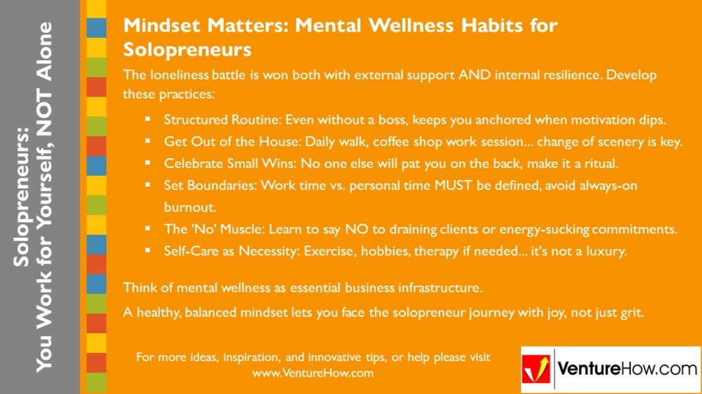 Solopreneurs: You Work For Yourself, Not Alone. Mindset Matters: Mental Wellness Habits for Solopreneurs