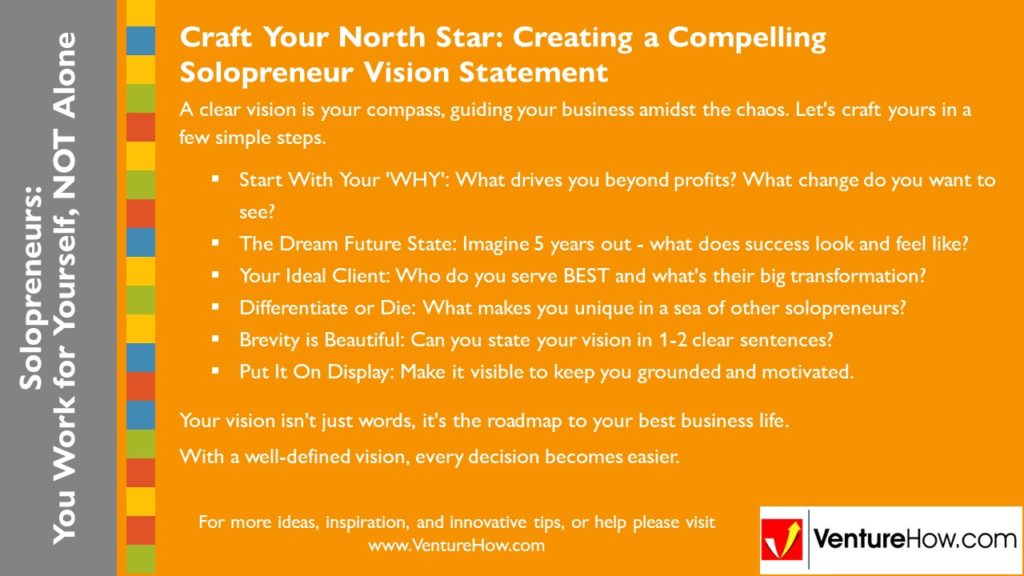 Solopreneurs: You Work For Yourself, Not Alone. Craft Your North Star: Creating a Compelling Solopreneur Vision Statement