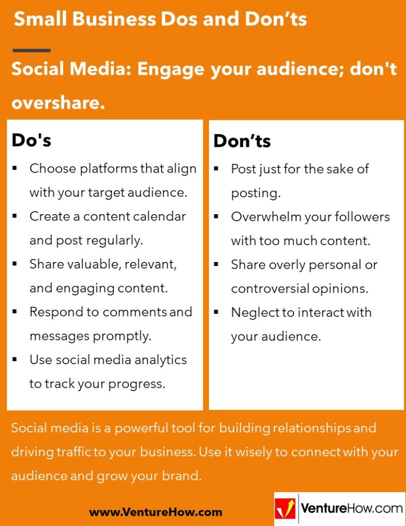Social Media: Engage your audience; don't overshare.