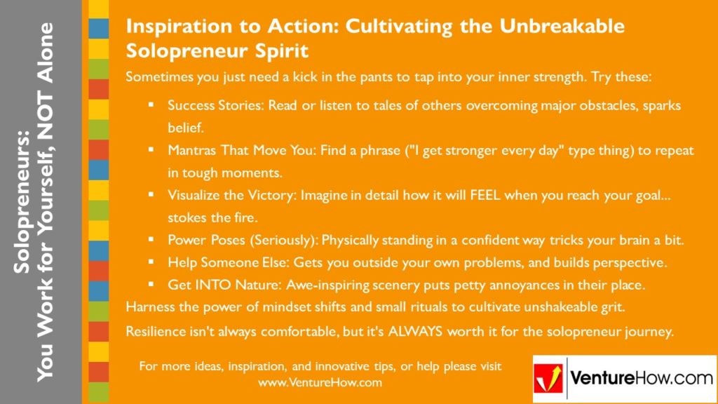 Solopreneurs: You Work For Yourself, Not Alone. Inspiration to Action: Cultivating the Unbreakable Solopreneur Spirit