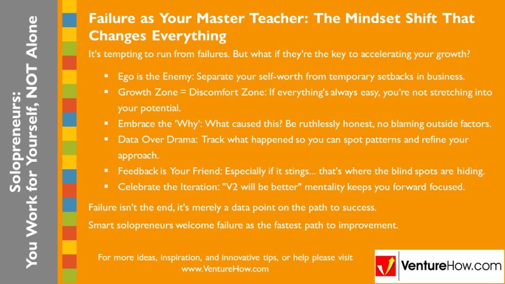 Solopreneurs: You Work For Yourself, Not Alone. Failure as Your Master Teacher: The Mindset Shift That Changes Everything