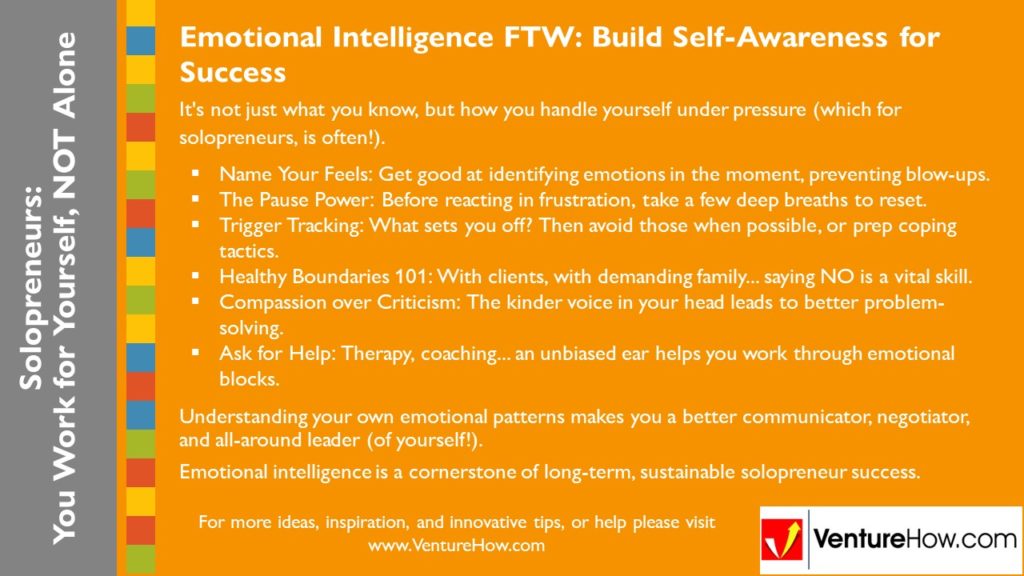 Solopreneurs: You Work for Yourself. Not Alone.Emotional Intelligence FTW: Build Self-Awareness for Success