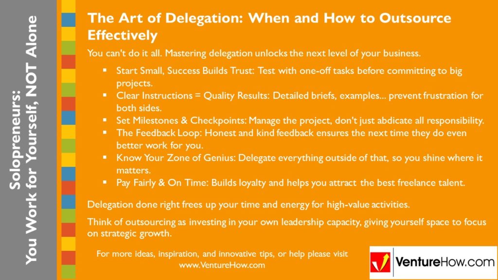 Solopreneurs: You Work for Yourself. Not Alone.The Art of Delegation: When and How to Outsource Effectively