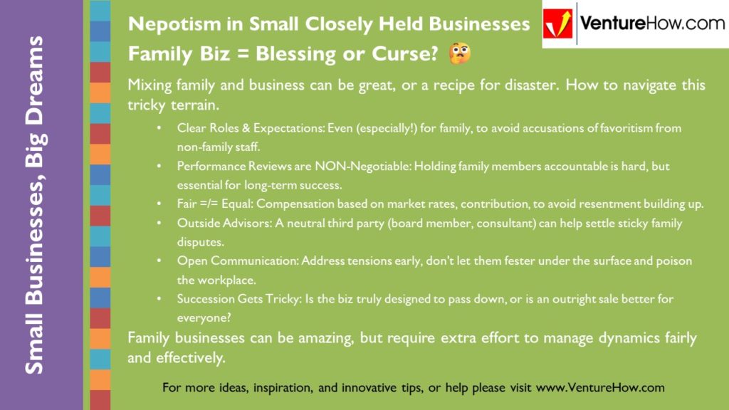 Nepotism in Small Closely Held Businesses