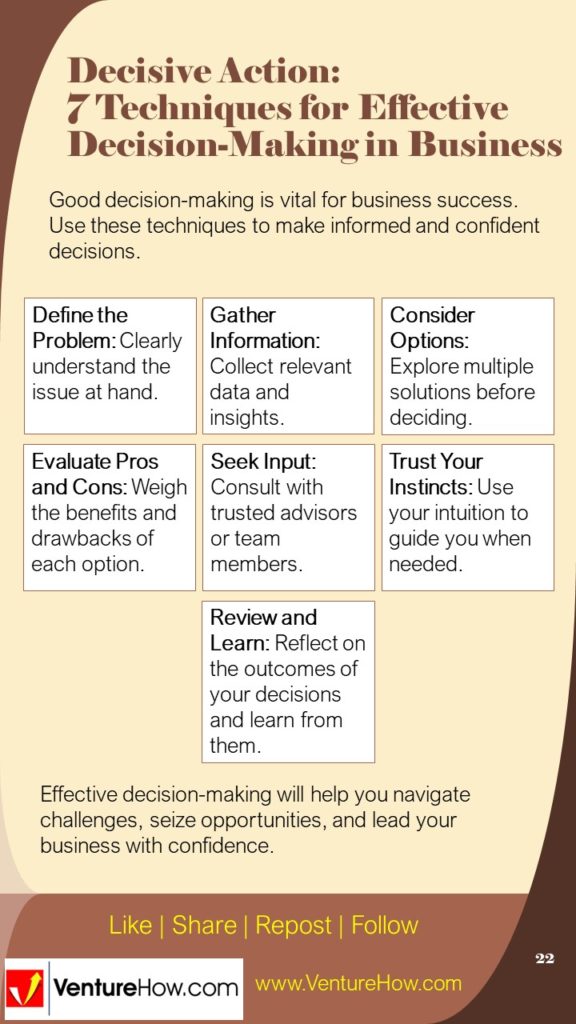 Decisive Action: 7 Techniques for Effective Decision-Making in Business