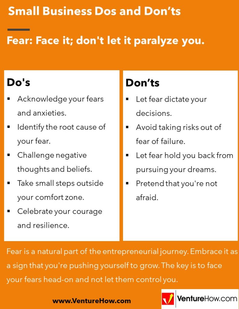 Fear: Face it; don't let it paralyze you.