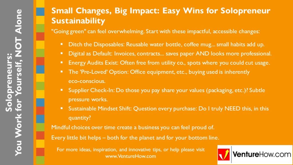 Solopreneurs: You Work for Yourself. Not Alone.Small Changes, Big Impact: Easy Wins for Solopreneur Sustainability